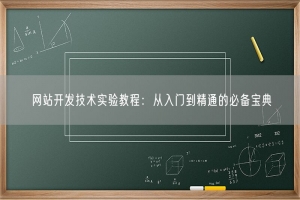 网站开发技术实验教程：从入门到精通的必备宝典